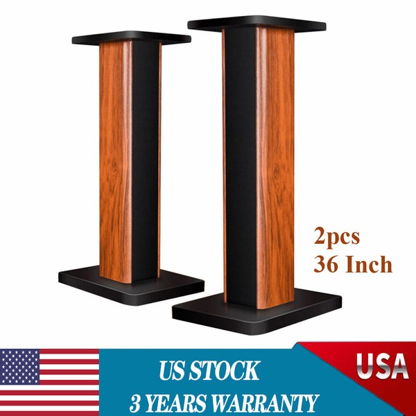 Universal 35.4 "Wood Bookshelf Speaker Stands Studio Monitor Speaker Stand