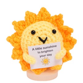 Wobequ Positive Small Sun Knitting Doll, Sun Doll with Positive Energy, Birthdays, Anniversaries, Positive Encouragement Gifts for Friends, Family, Colleagues, Classmates