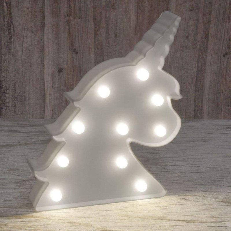 Fizz Creations Unicorn Marquee Light, White, 25cm Height, 22cm Width