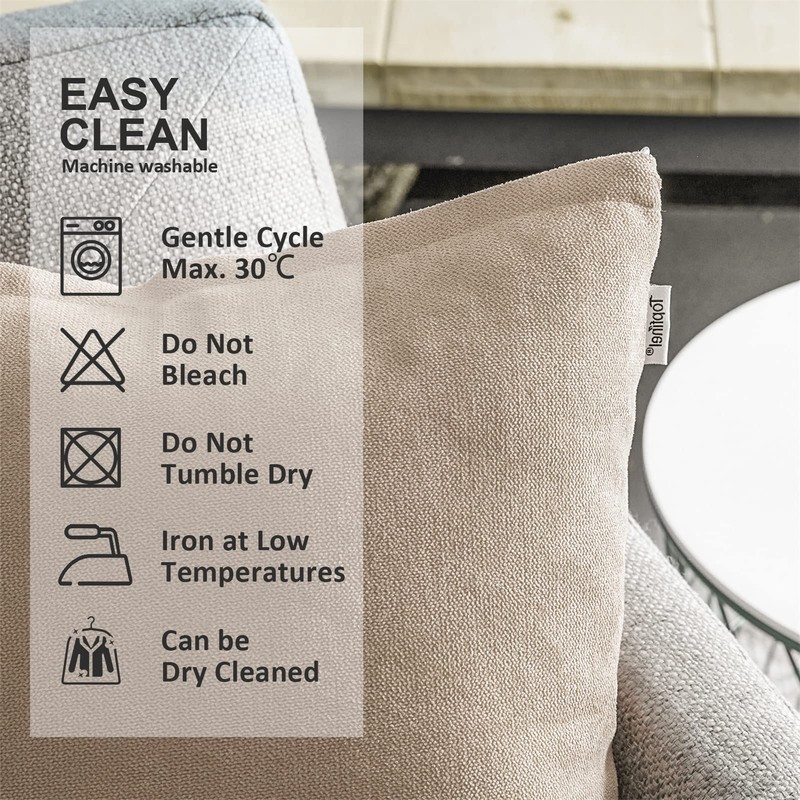 Topfinel Decorative Cushion Covers, Lumbar Cushion Covers, Plain, Chenille, with