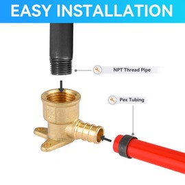 GUOFIS PEX Fitting 3/4" Drop Ear Elbow,10Pack Pex 3/4 Inch x 3/4 Inch Female NPT Drop Ear Elbow,PEX F1807 Crimp Brass Fittings(PEX1807169)