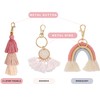 3Pcs Bohemian Tassel Keychain, Rainbow Tassel Charm, Pom Pom Tassel