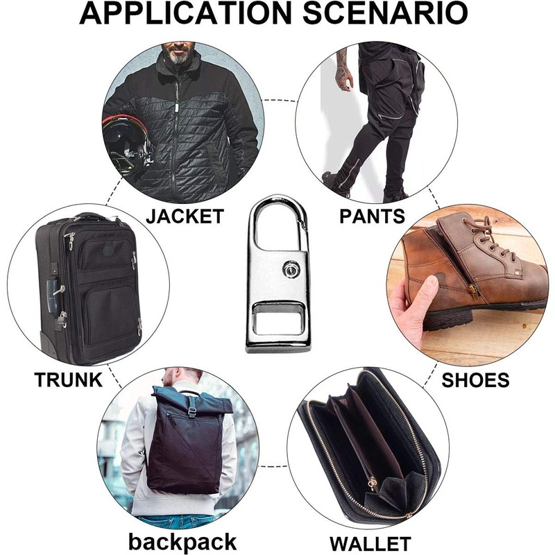 Zipper Pull Tab Replacement Metal Zipper Handle Mend Fixer for