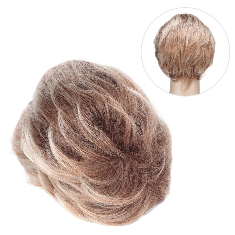 Woman Short Wig Synthetic Layered Straight Fluffy Heat Resistant Soft
