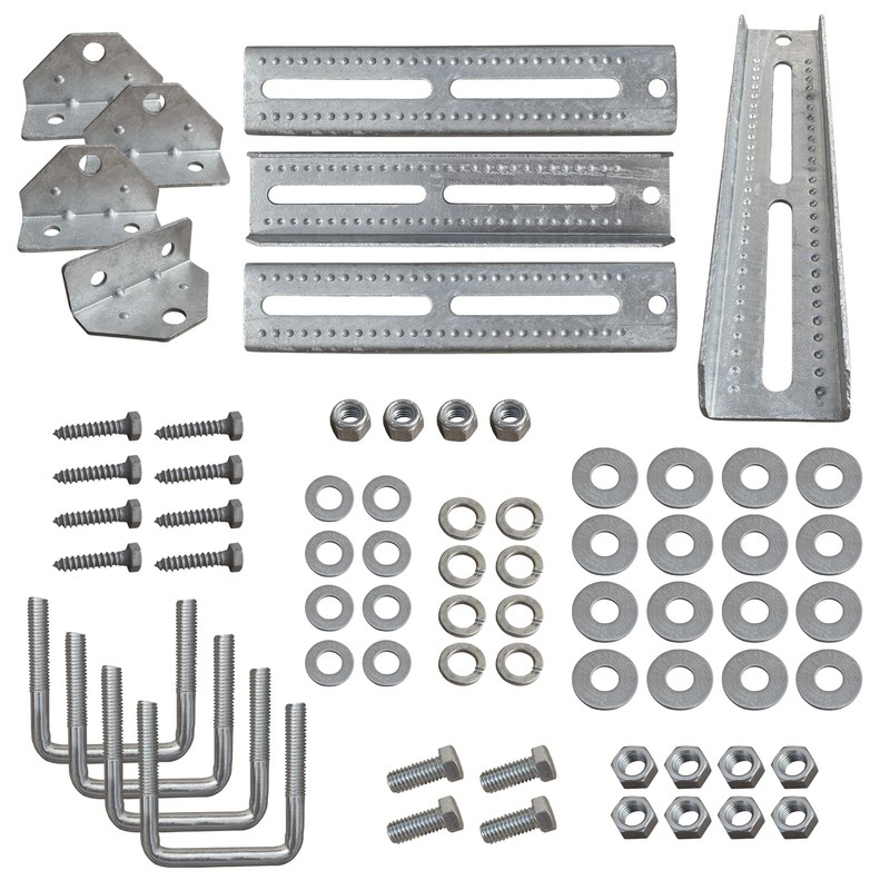 A.A 12" Galvanized Swivel Top Bunk Bracket Kit with Hardware