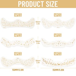 24 PCS Glitter Freckles, Temporary Glitter Freckles Face Tattoo, Long Lasting Waterproof Freckle Tattoo for Women, Festival, Carnival And Parties, Dancing Makeup（Gold）