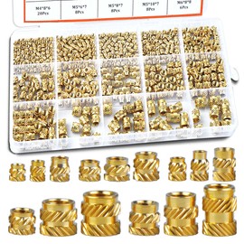 400 Pcs Zruosiniy Premium Brass Threaded Inserts Kit, M2 M2.5 M3 M4 M5 M6 Female Metric Knurled Insert Nuts, Heat Set Inserts for Plastic & 3D Printing Components