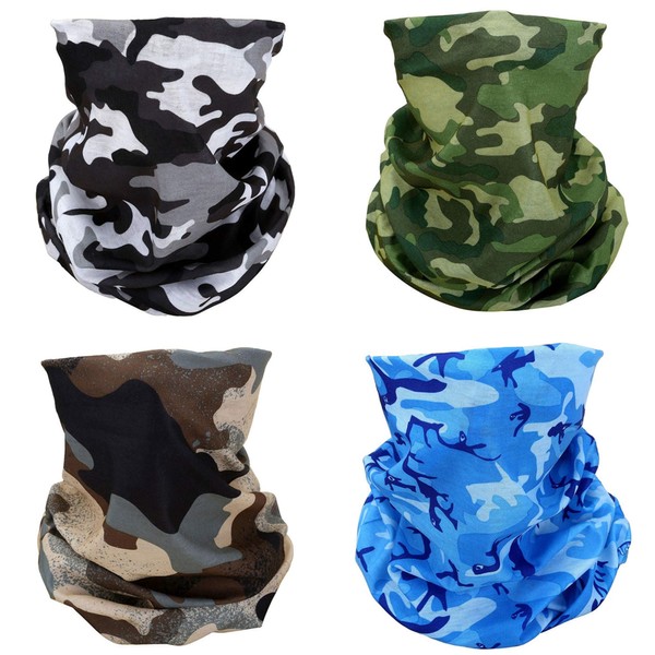 ACBungji Set of 4 Multifunctional Face Masks Motorcycle Mask Flower