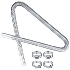 QOOSIKICC 120cm Stainless Steel Diesel Heater Exhaust Pipe, Car Parking Heater Flexible Tail Exhaust Pipe, Diesel Gas Vent Exhaust Hose Pipe for Air Diesel Parking Heaters, Car Heater Accessories