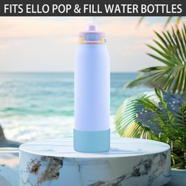 2 PCS Ello Pop Water Bottle Boot, Silicone Bottom for 22 OZ Stainless Steel Bottle, Accessories to Avoid Scratches and Noise (Sky Blue, 22oz)