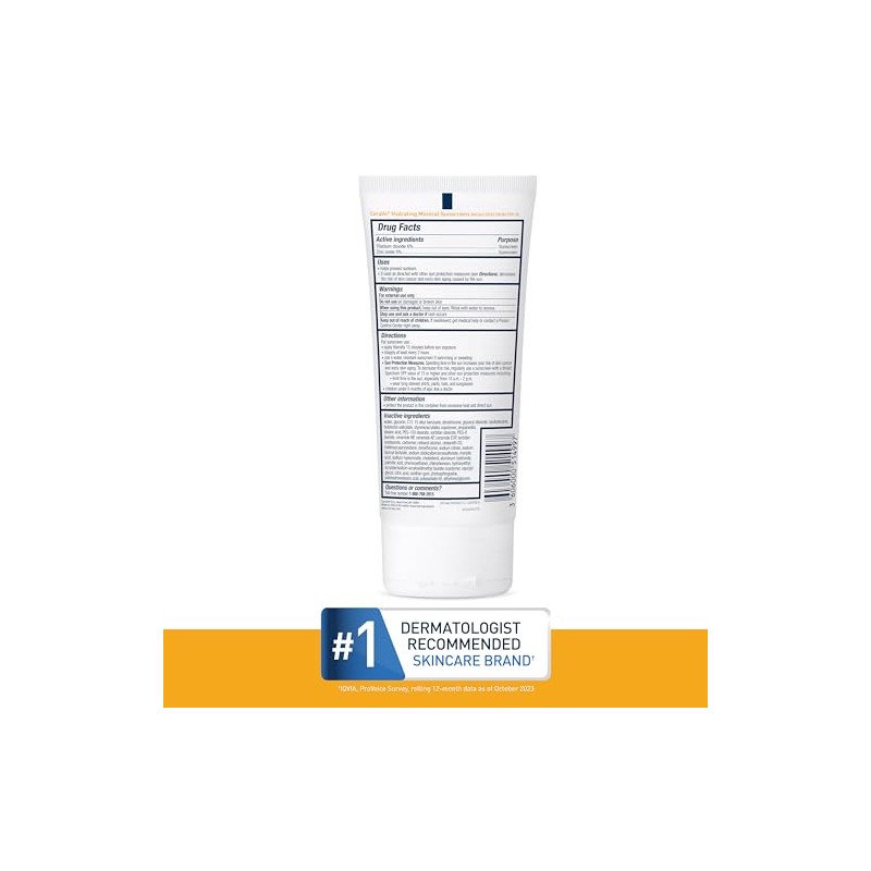 CeraVe 100% Mineral Sunscreen SPF 30 | Body Sunscreen with