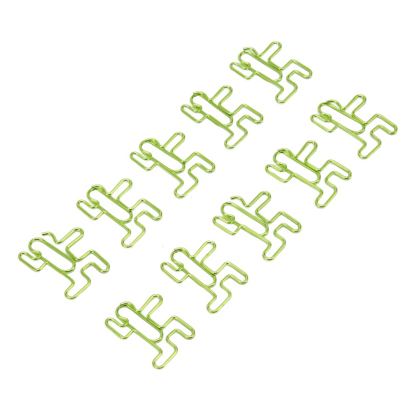 100PCS Cute Paper Clip Figure Shaped Electroplating Process Prevent Slip