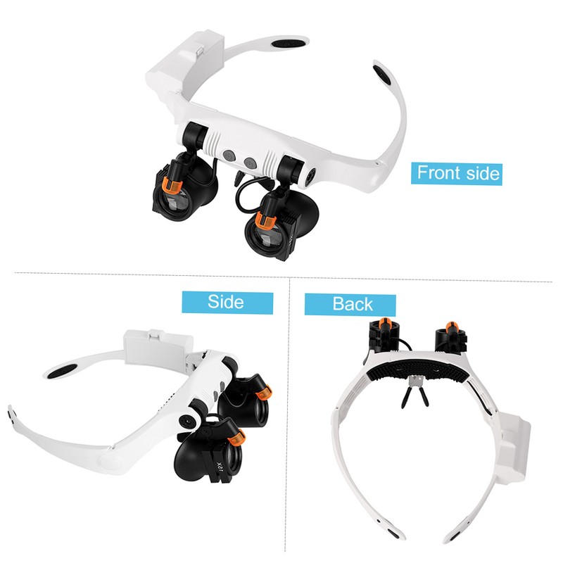 Headband Magnifier Eye Loupes Eyeglass Style Hands-Free Magnifying Multiple Magnifications