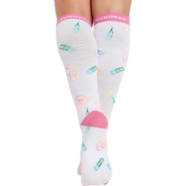 Cherokee Printsupport Women 12 mmHg Support Socks, Plus, Caring Essentials - Caring Essentials,Plus