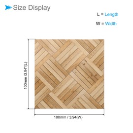 CoCud Dollhouse Flooring, 3.94" Square, PU Self Adhesive Miniature Dollhouse Bamboo Flooring Peel and Stick - (Applications: for Dollhouse Decoration), 2-Pieces