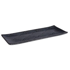 APS Dark Wave 84906 Tray 29 x 12 cm Height 1.5 cm Melamine Black Wave Design