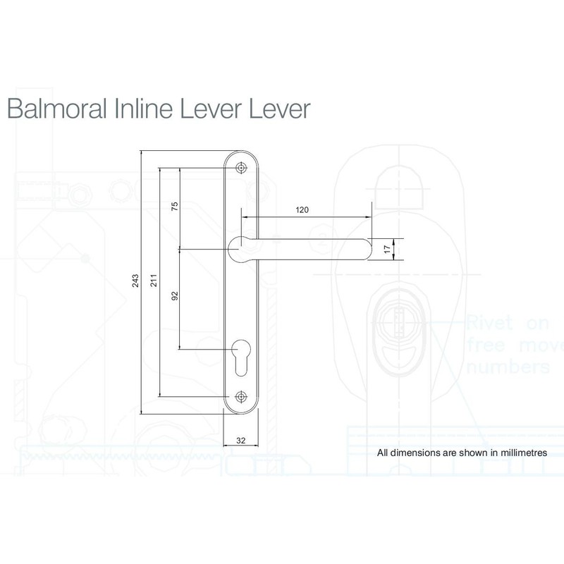 Balmoral Door Handles for Upvc in Hardex Gold, 92mm /