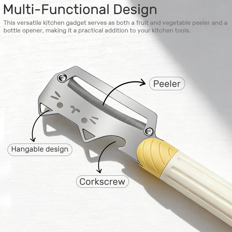 Cat-Shaped Fruit and Vegetable Peeler with Bottle Opener – 2