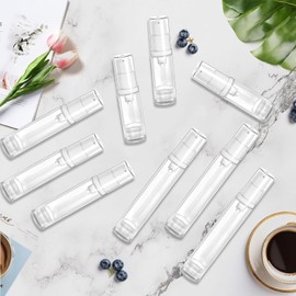 GIUSOBG Pack of 9 Airless Pump Dispenser Hand Cream Dispenser 5 ml, 10 ml, 15 ml, Airless Portable Cream Dispenser, Small Travel Bottles for Filling, Portable Cream Pump Dispenser for Travel Home Use