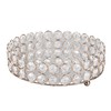 Crystal Cosmetic Makeup Tray 8in Round Display Tray Mirrored Metal