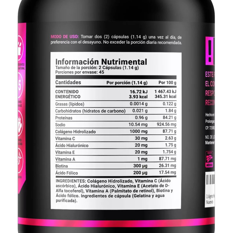 B Life Colágeno Hidrolizado De 90 Cápsulas. Collagen Blend. B