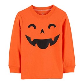 Carter's Baby Boys' Long-Sleeve Pumpkin Graphic Tee (9 Months, Orange Pumpkin)