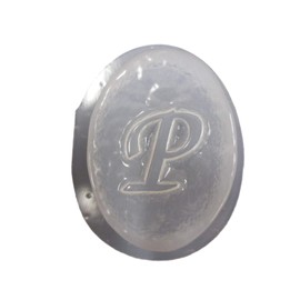 3 1/2 inch Oval Monogram Alphabet Letter P Plastic Craft Mold use Soap for soap Making Decorative Bars Qty-2 4698