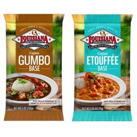 Louisiana Fish Fry Company Cajun Creole Meals Bundle - 1 each of Gumbo Base 5 Ounces and Etouffee Base 2.65 Ounces
