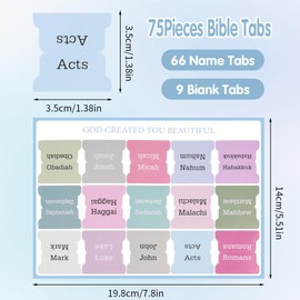 Holy Bible Tabs for Women and Men, 66 Laminated Position Index Tabs, Large Print Easy-to-Read Bible Markers, Study Bible Book Labels for Quick Navigation. 03