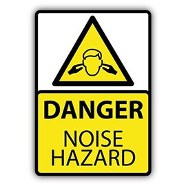 Zirni Danger Noise Hazard Ears Protection Warning Sign Sticker Decal Design