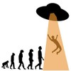 CafePress Alien UFO Abduction Evolution Sticker Square Bumper Sticker Car