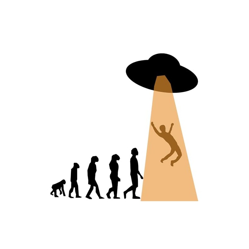 CafePress Alien UFO Abduction Evolution Sticker Square Bumper Sticker Car