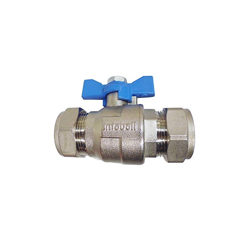 Altecnic Intaball Ball Valve 22mm with Blue Butterfly Handle