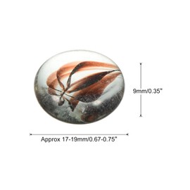 MECCANIXITY Decorative Flat Glass Marbles 17-19mm Rock Vase Filler Beads Pebbles Petal Brown for Fish Tank Table Scatter Decor, 50 Pcs