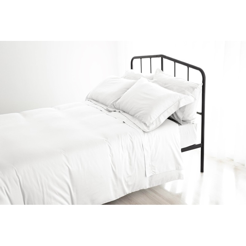Fantasy Sateen White Fitted Sheet 135 x 200 cm