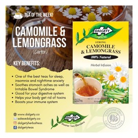 Dalgety Camomile & Lemongrass Herbal Infusion 72g Cartons 100% Natural, Caffeine Free Tea; Delicious and Packed with Unique Health Benefits (18 Count (Pack of 3))