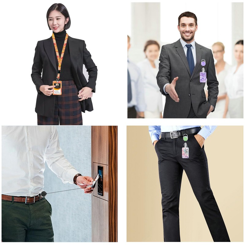 ID Badge Holder with Detachable Lanyard,Retractable Heavy Duty Badge Reel
