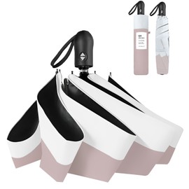 CICIBELLA 日傘 uvカット 100% 遮光 折り畳み ワンタッチ自動開閉 バイカラーデザイン 晴雨兼用 折りたたみ傘 軽量 収納ケース付 レディース メンズ 収納便利 コンパクト UV対策 旅行 母の日 父の日