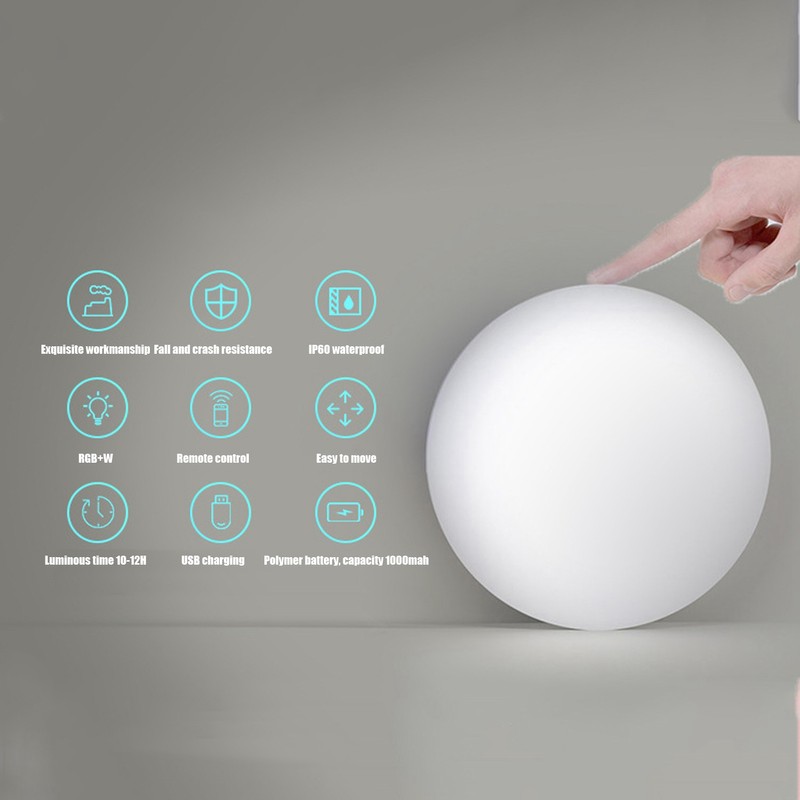 LED 16 Colors Remote Control Night Light USB Charging Waterproof