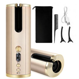 Hair Curler Cordless Automatic Rotating Rechargeable Champagne Gold