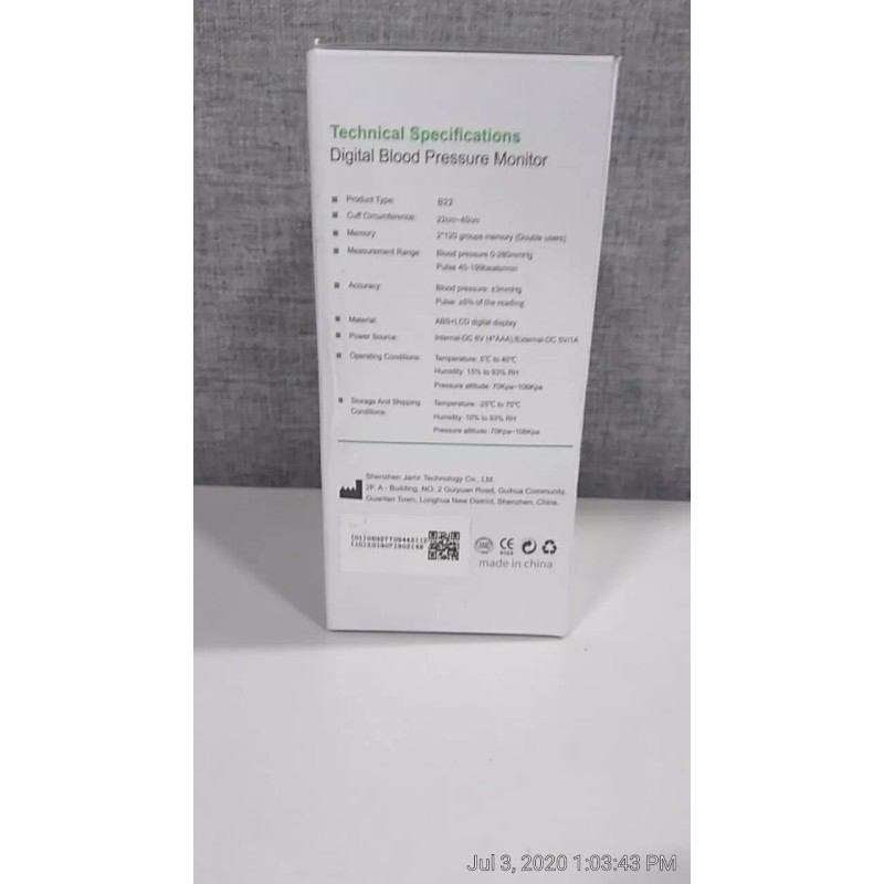 Intelligent type digital blood pressure monitor B22