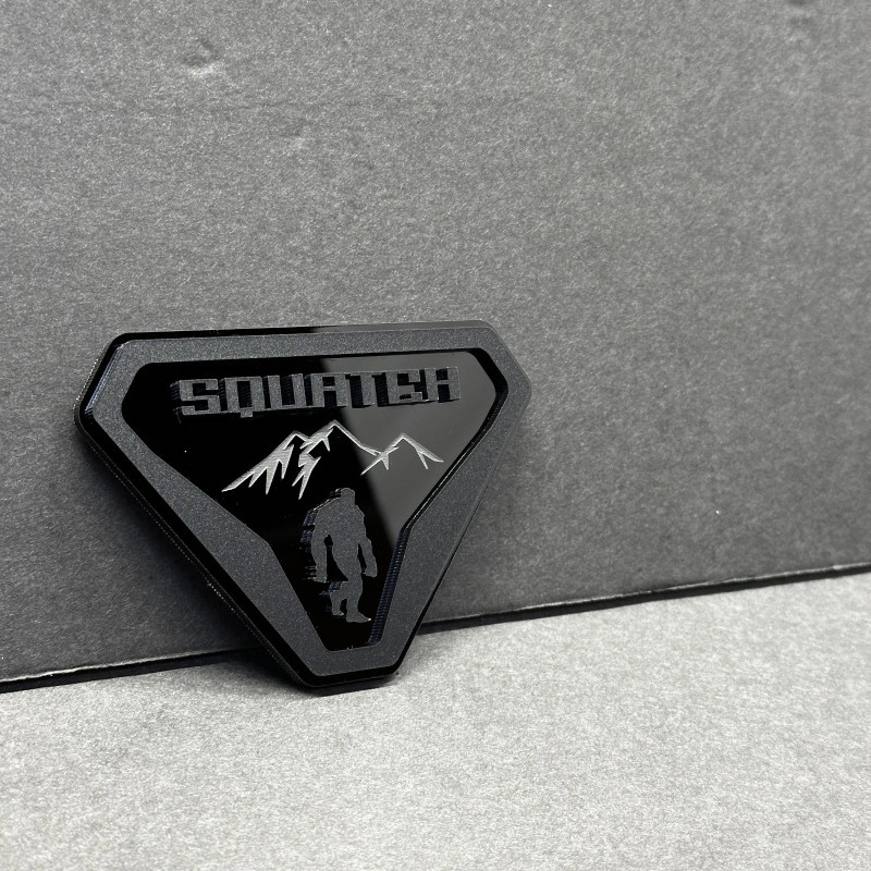 UsaStandard 2x Car Fender Sasquatch Big Foot Emblem Badge M-Black