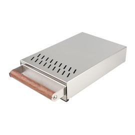 Handle Drawer Knock Box, Stainless Steel Detachable Coffee Stick Tapping Container, Shock-Absorbing And Durable Barista Style Tapping Box, Detachable Tapping Stick, Wooden Handle (Silver)