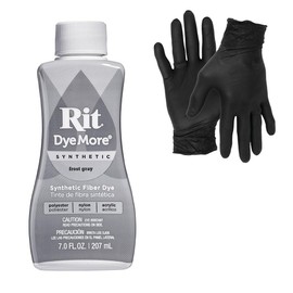 Dye – Rit Synthetic Liquid Fabric Dye for Crafting, Clothing, and Décor – 7 oz. Bottle – with Artisx Nitrile Gloves Included (Frost Gray)