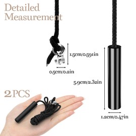 FKLiLEBU 2 Pack Bathroom Light Pull Cord, 150CM Black Metal Cylindrical Cord with 6x1.2CM Handle for Ceiling, Toilet & Fan Switch