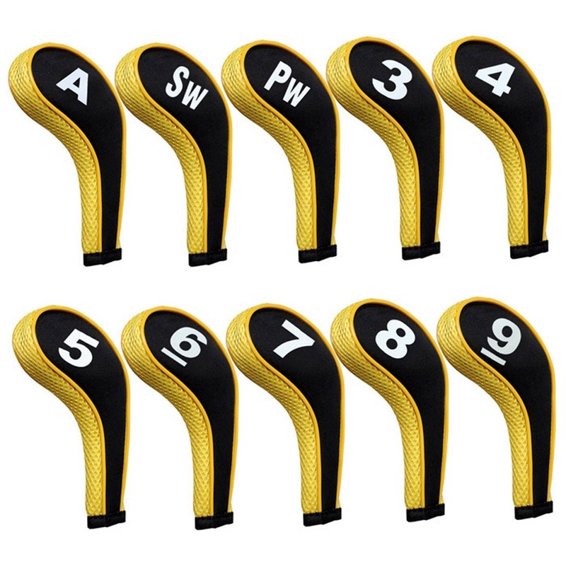 Andux Count Printed Golf Iron Covers with Zipper Long Neck