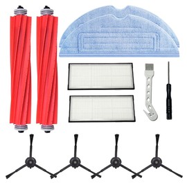 S7, S7+, S7 Max Ultra,S7 MaxV Plus T7S Replacement Parts Compatible with Roborock Robot Vacuum - 2 Main Brushes, 2 Mop Cloths, 2 Filters, 4 Side Brushes,1 white brush, 1 screw driver