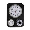 Lily's Home Retro Kitchen Clock with Temperature and Timer (Black)