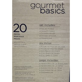 Gourmet Basics by Mikasa Syntique 20-Piece 18/0 Stainless Steel Flatware Set