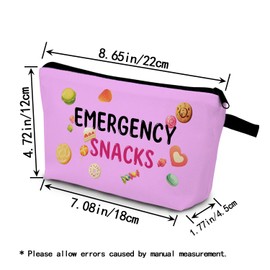 YULUENZE Cute Snack Makeup Emergency Snack Organizer Bag Toiletry Zipper Pouch Snack Storage Bag Birthday Present for Snack Lovers Women Friends Sisters BFF